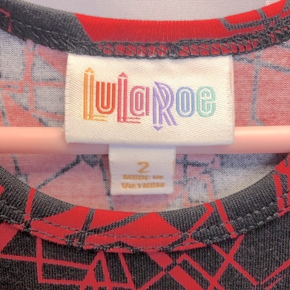 LuLaRoe Adeline dress red/black, size 2 (2-4) - Picture 3 of 8